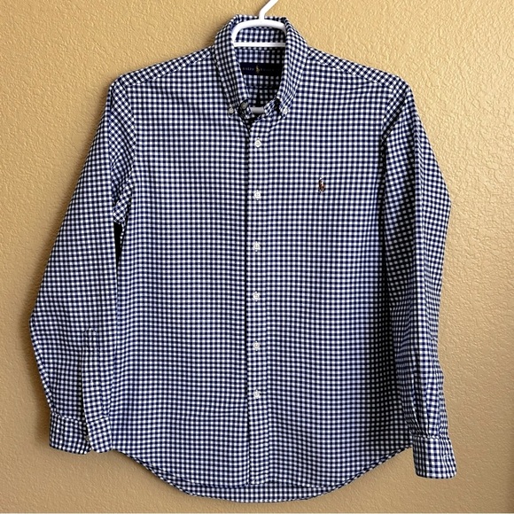 Ralph Lauren Oxford Checkered Long Sleeve Button Down Shirt - Picture 2 of 9